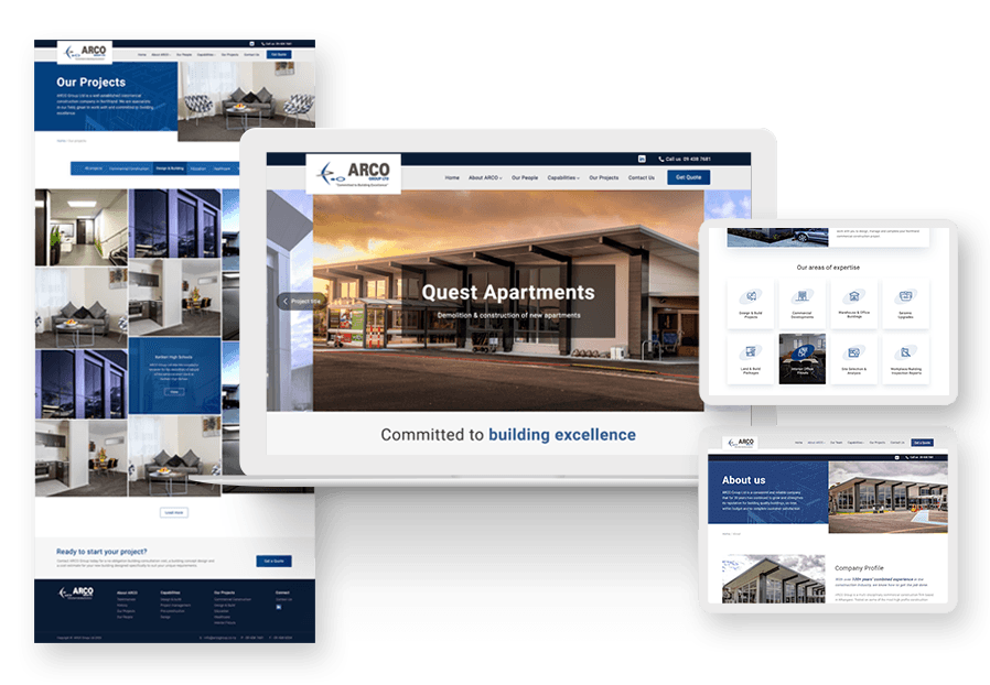 Www.cabenturingo created the website for construction company ARCO to present their services